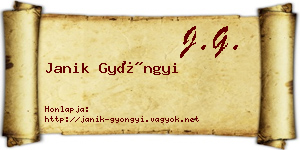 Janik Gyöngyi névjegykártya