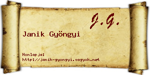 Janik Gyöngyi névjegykártya